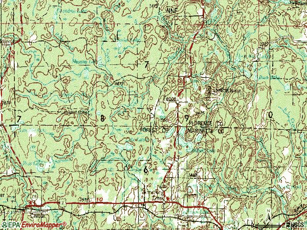 Zip code 54120 topographic map