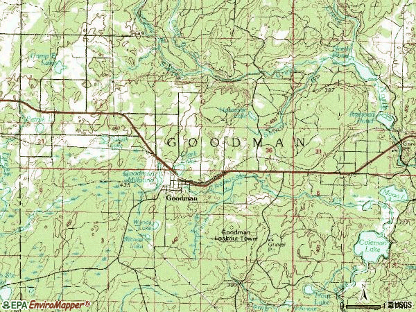 Zip code 54125 topographic map