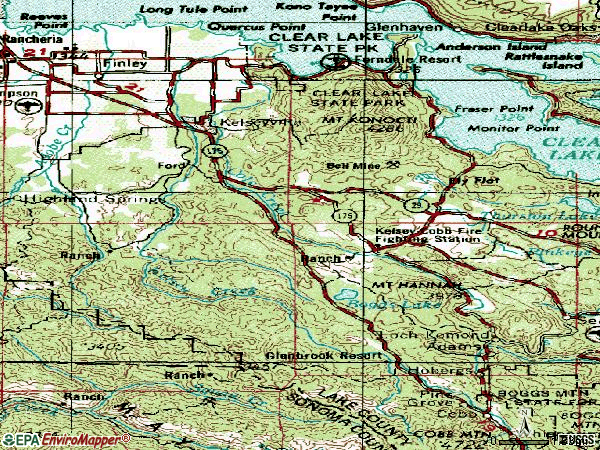 Zip code 95451 topographic map
