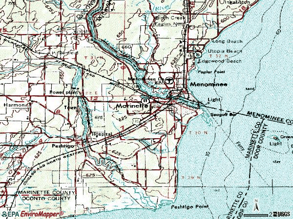 Zip code 54143 topographic map