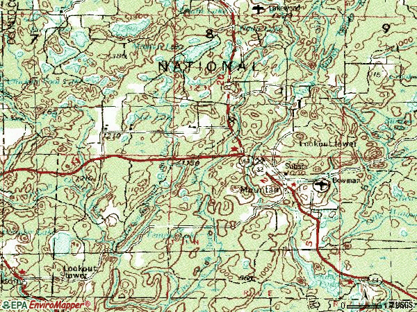 Zip code 54149 topographic map