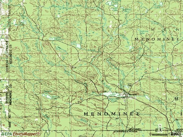 Zip code 54150 topographic map