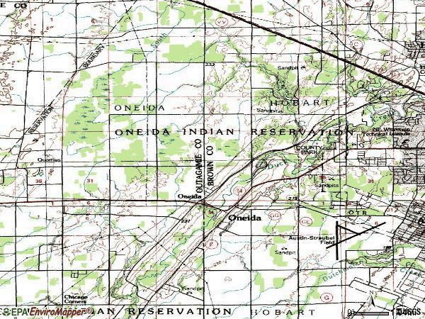 Zip code 54155 topographic map