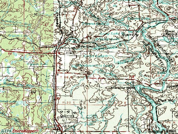 Zip code 54156 topographic map