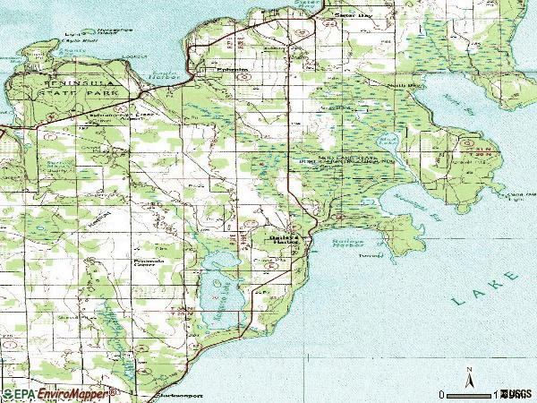 Zip code 54202 topographic map