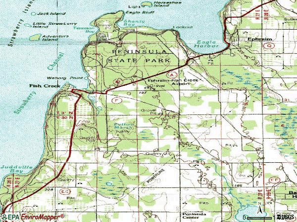 Zip code 54212 topographic map