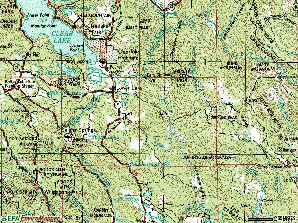 Zip code 95457 topographic map