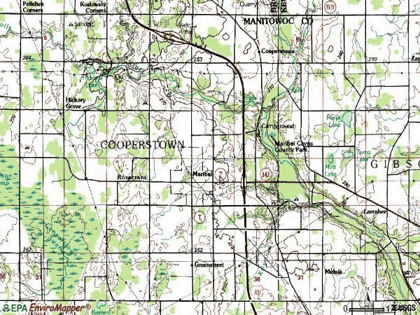 Zip code 54227 topographic map
