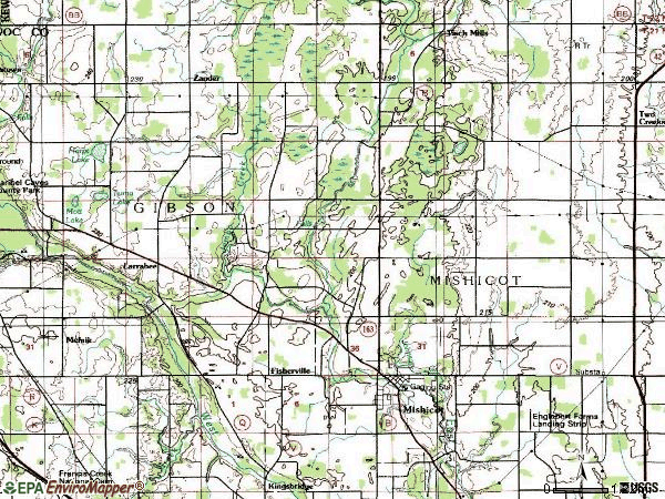 Zip code 54228 topographic map
