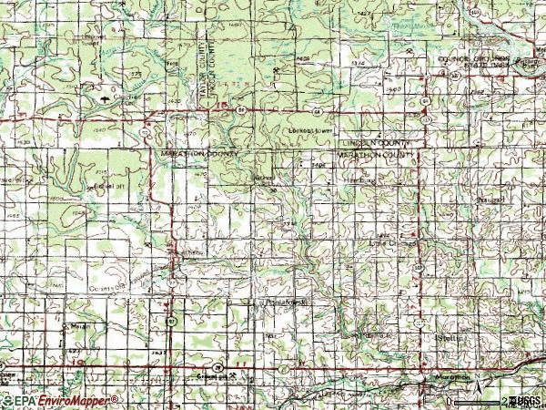 Zip code 54411 topographic map