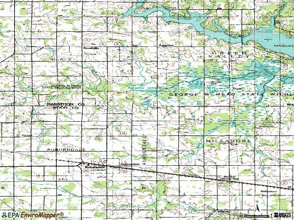 Zip code 54412 topographic map