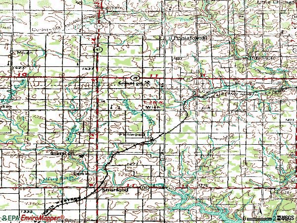 Zip code 54426 topographic map