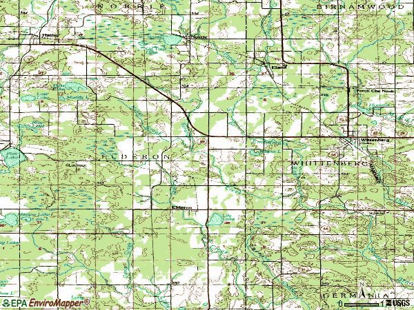 Zip code 54427 topographic map