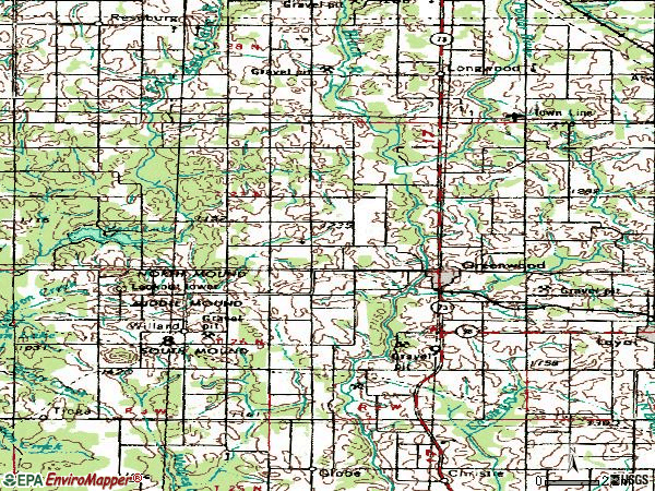 Zip code 54437 topographic map