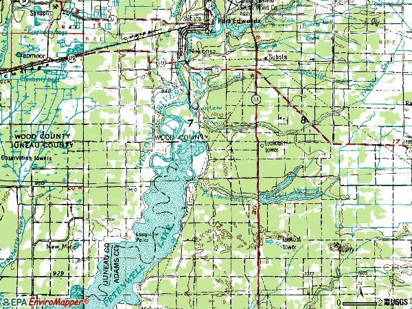 Zip code 54457 topographic map