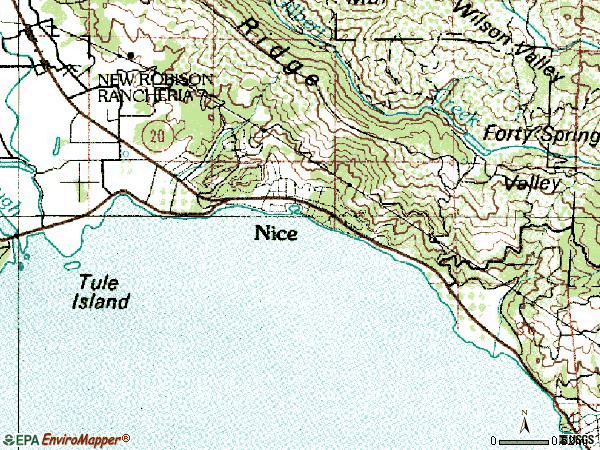 Zip code 95464 topographic map
