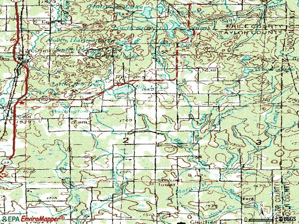 Zip code 54470 topographic map
