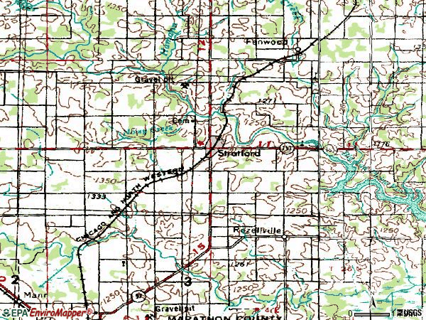 Zip code 54484 topographic map