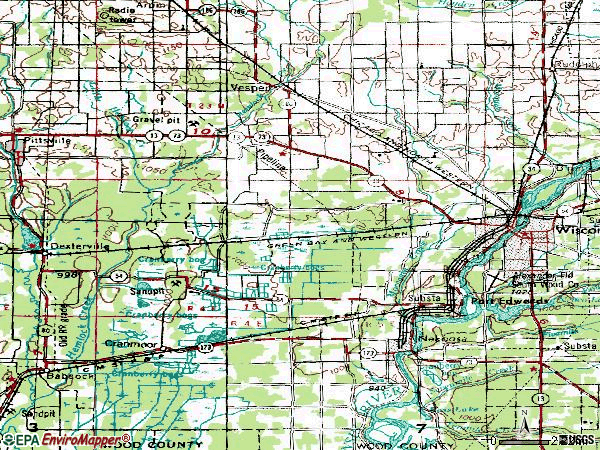 topographic maps of wisconsin. Zip code 54495 topographic map