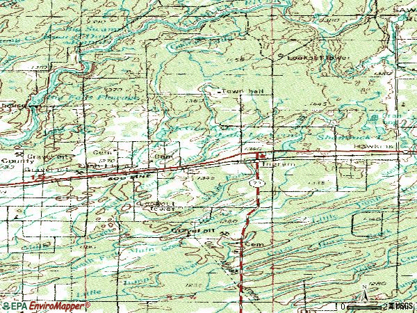 Zip code 54526 topographic map