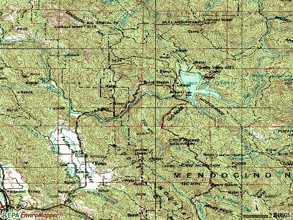 Zip code 95469 topographic map
