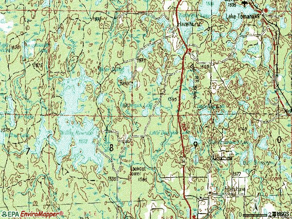 Zip code 54531 topographic map