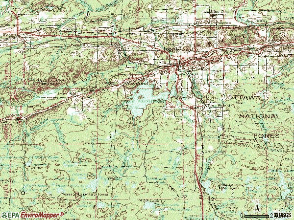 Zip code 54534 topographic map