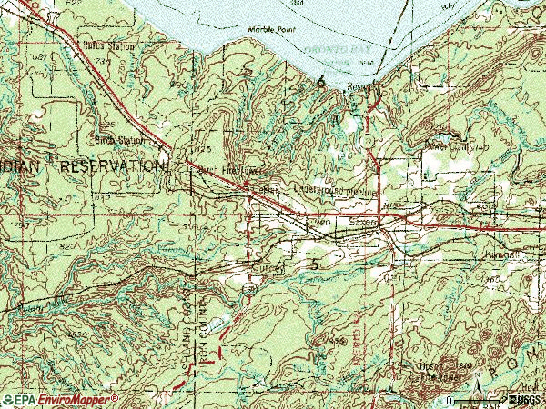 Zip code 54559 topographic map