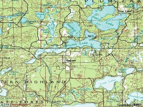 Zip code 54560 topographic map