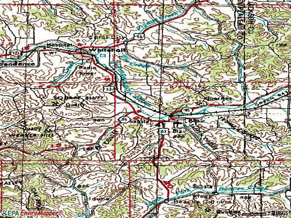 Zip code 54616 topographic map