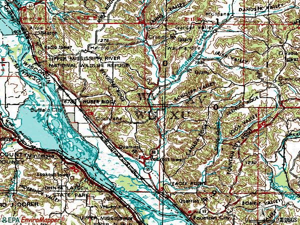 Zip code 54622 topographic map