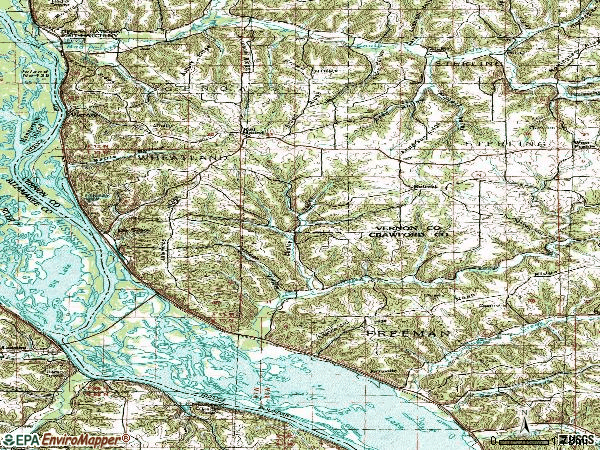 Zip code 54624 topographic map