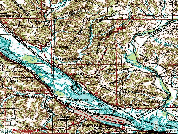 Zip code 54629 topographic map