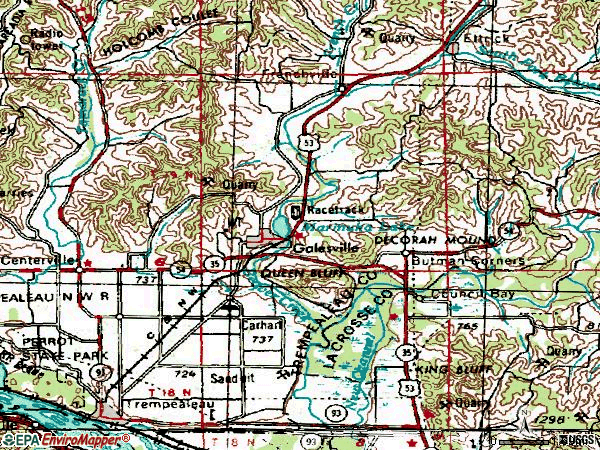 Zip code 54630 topographic map