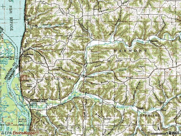 Zip code 54632 topographic map