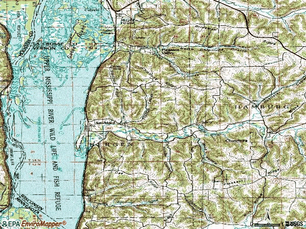 Zip code 54658 topographic map