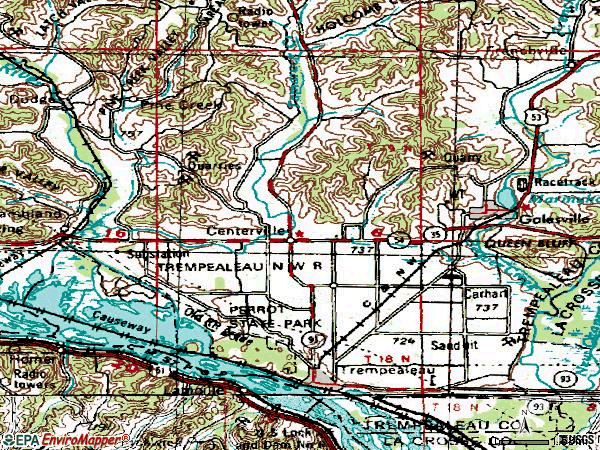 Zip code 54661 topographic map