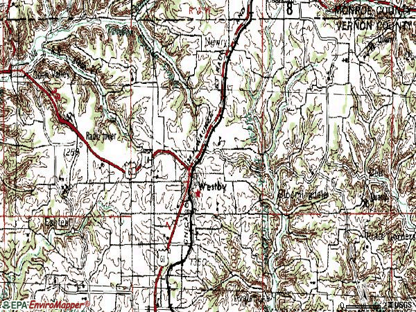 Zip code 54667 topographic map