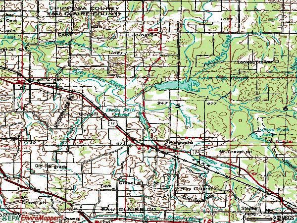 Zip code 54722 topographic map