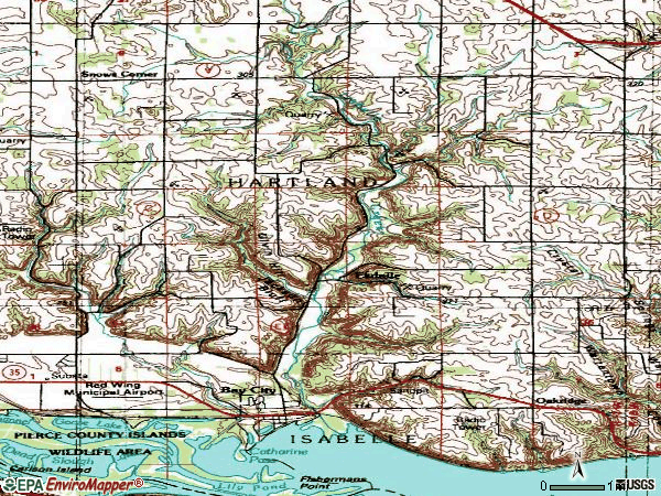Zip code 54723 topographic map