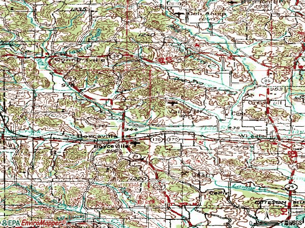 Zip code 54725 topographic map