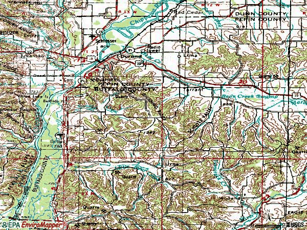 Zip code 54736 topographic map