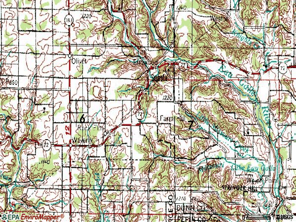 Zip code 54740 topographic map