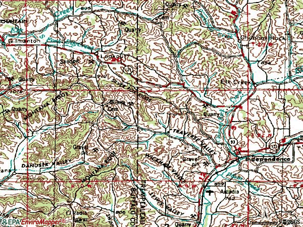 Zip code 54747 topographic map