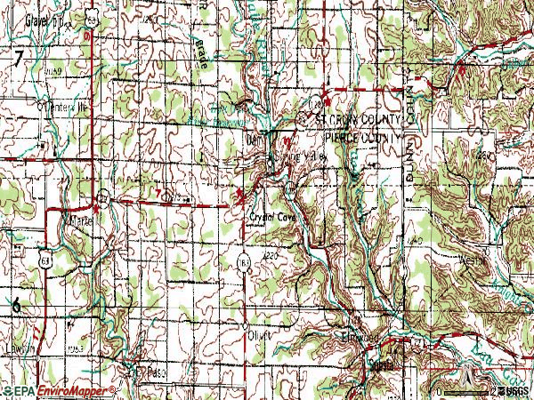 Zip code 54767 topographic map