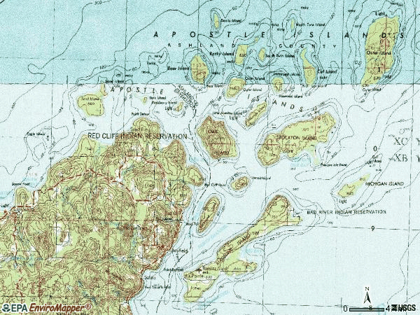 Zip code 54814 topographic map