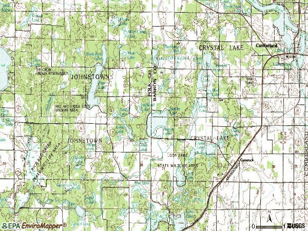 Zip code 54826 topographic map