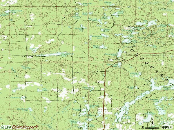 Zip code 54832 topographic map