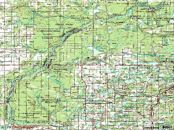 Zip code 54840 topographic map