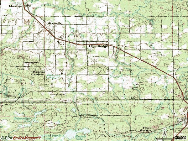 Zip code 54846 topographic map